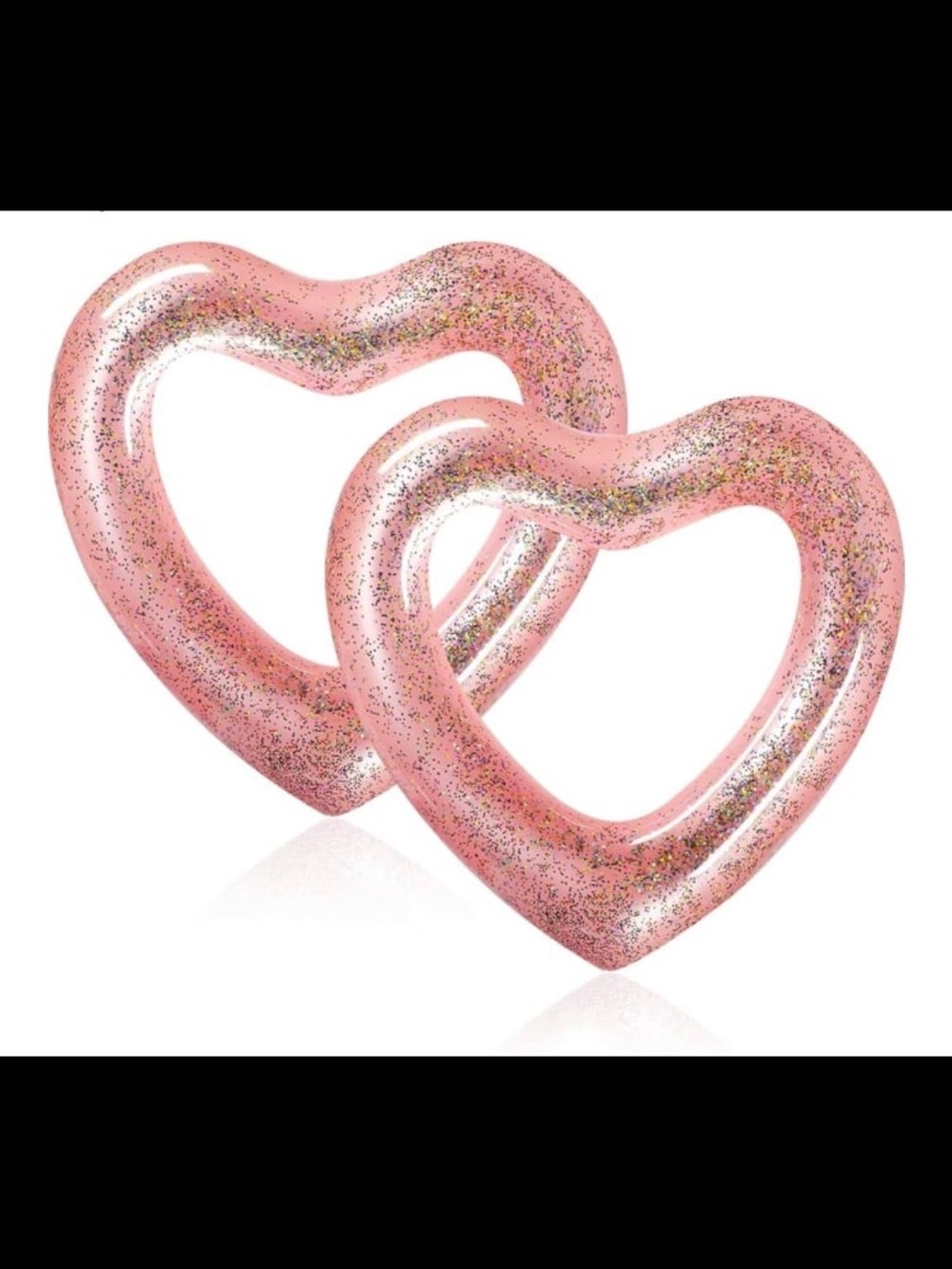 Pink Glitter Heart Hoop Earrings - Women's Fashion Accessories